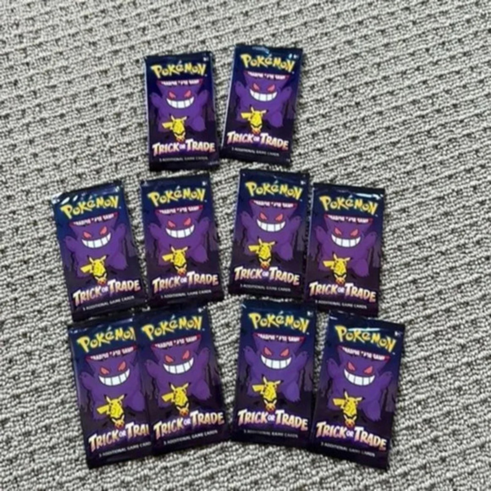 Pokenom TCG- Trick or Trade mini packs 10 packs -3 cards in each pack(30 cards)